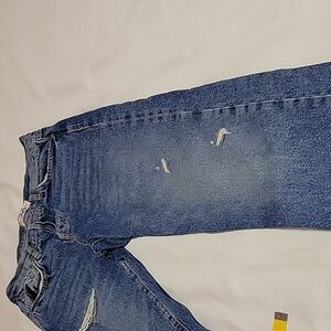 Free People medium wash distressed high rise relaxed fit jeans size 26